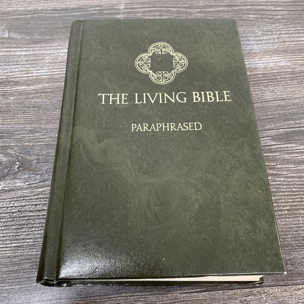 The Living Bible Paraphrased Edition Green HC‎ 1971 Tyndale